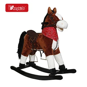 Cozy Plush Rocking Horse - Snuggly Animal Rocker with Sturdy Wooden Rockers W16D201